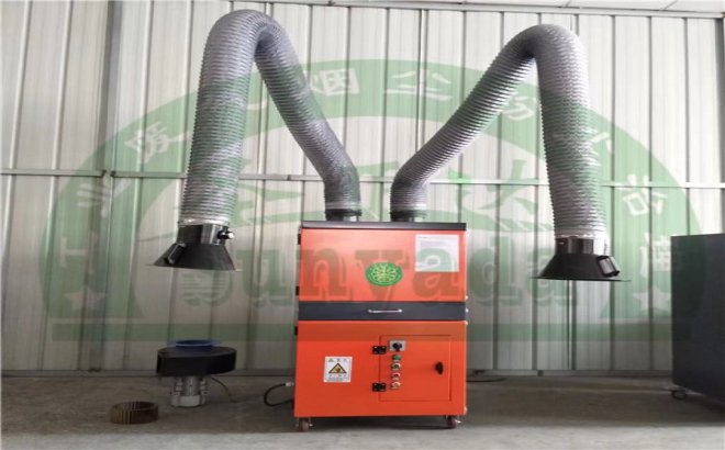 含尘气体进入移动式焊烟净化器的历程